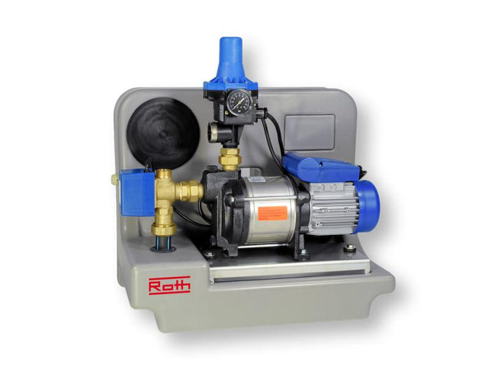 Roth Regenwasseranlage für Hausanschluss ECO, 7000 Liter (2 x 3500 L), mit Flachtank & Pumpen-Modul