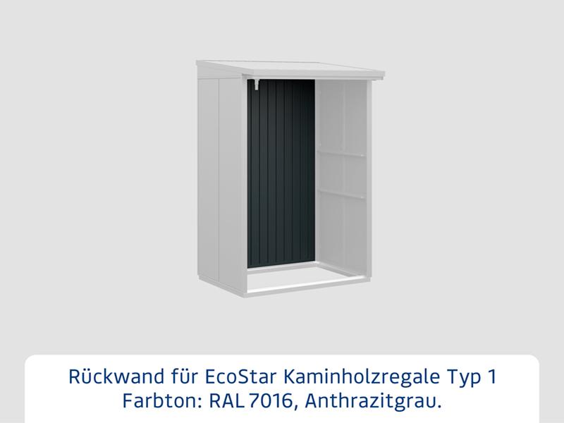 Rückwand EcoStar-Kaminholzregale Typ 1 anthrazit