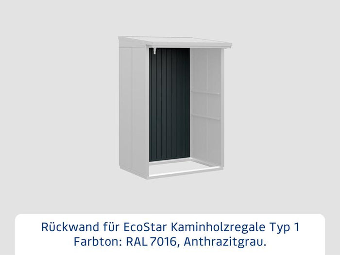 Rückwand EcoStar-Kaminholzregale Typ 1 anthrazit