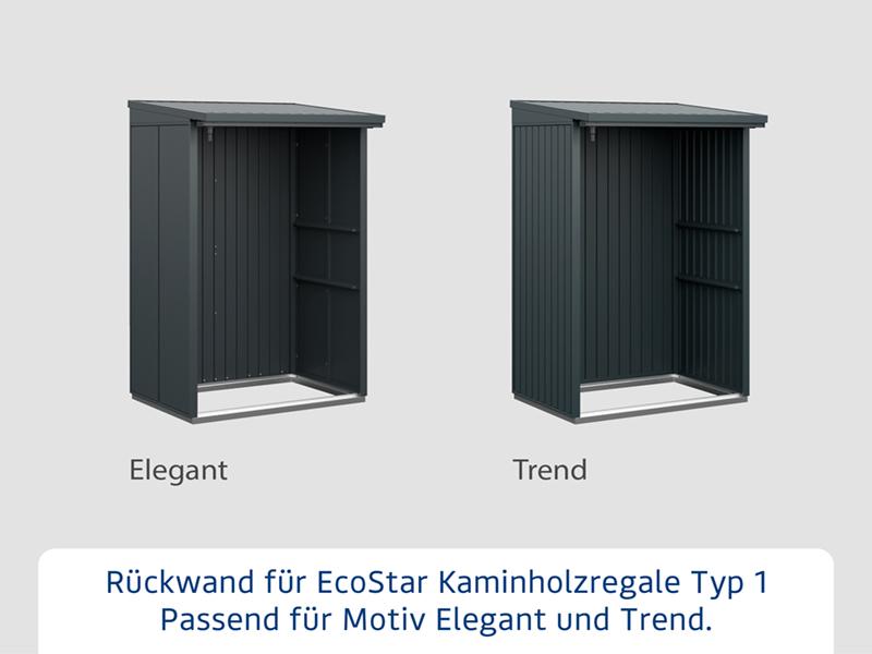 Rückwand EcoStar-Kaminholzregale Typ 1 anthrazit