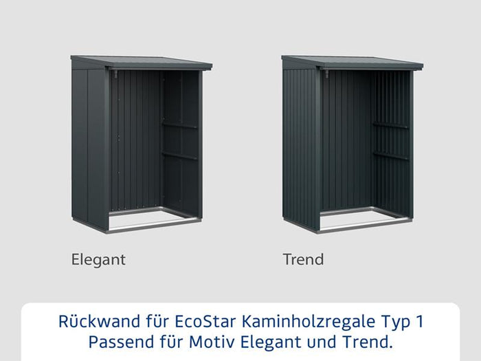 Rückwand EcoStar-Kaminholzregale Typ 1 anthrazit