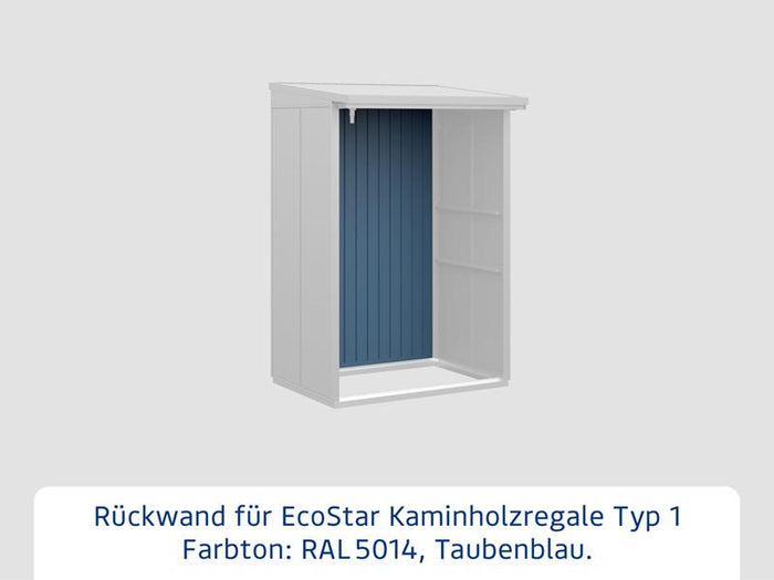 Rückwand EcoStar-Kaminholzregale Typ 1 blau