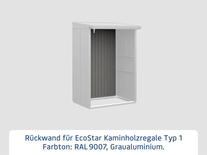 Rückwand EcoStar-Kaminholzregale Typ 1 grau