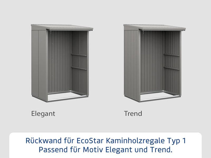 Rückwand EcoStar-Kaminholzregale Typ 1 grau