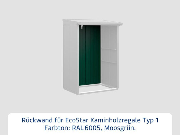 Rückwand EcoStar-Kaminholzregale Typ 1 grün