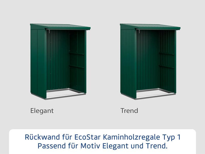 Rückwand EcoStar-Kaminholzregale Typ 1 grün