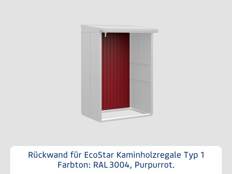 Rückwand EcoStar-Kaminholzregale Typ 1 rot