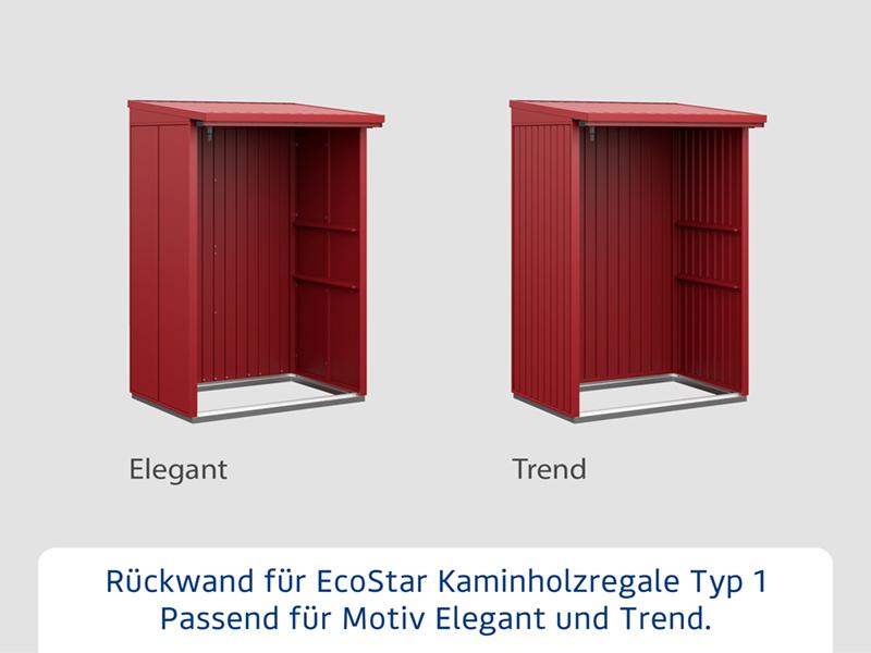 Rückwand EcoStar-Kaminholzregale Typ 1 rot