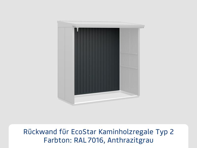 Rückwand EcoStar-Kaminholzregale Typ 2 anthrazit