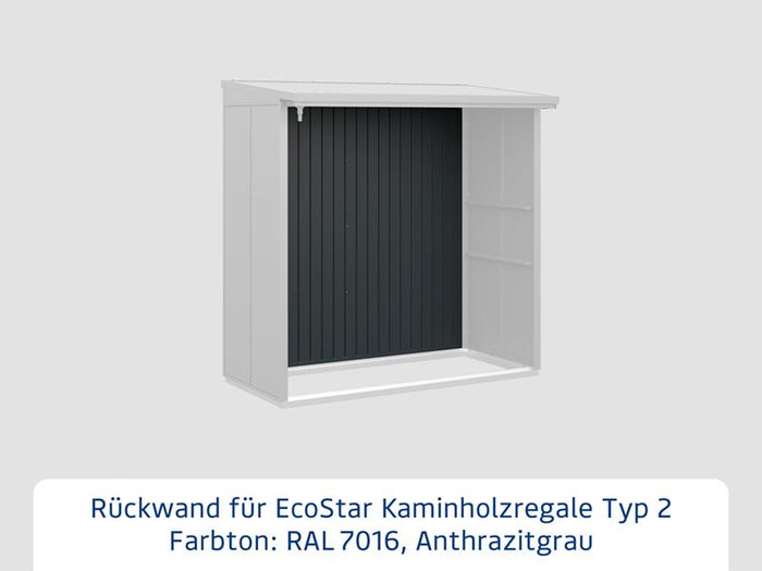 Rückwand EcoStar-Kaminholzregale Typ 2 anthrazit