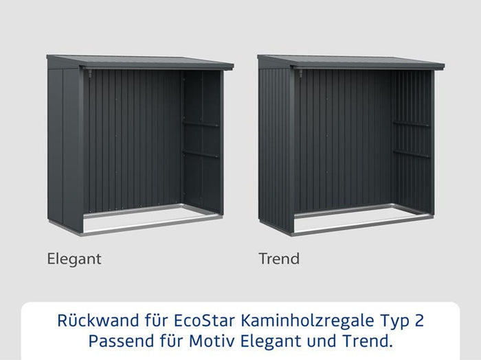 Rückwand EcoStar-Kaminholzregale Typ 2 anthrazit