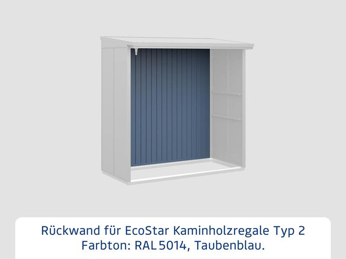Rückwand EcoStar-Kaminholzregale Typ 2 blau