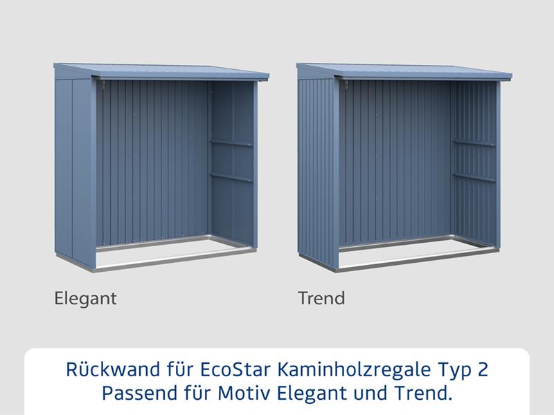 Rückwand EcoStar-Kaminholzregale Typ 2 blau