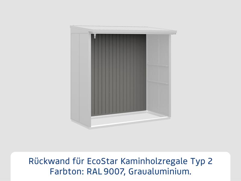 Rückwand EcoStar-Kaminholzregale Typ 2 grau