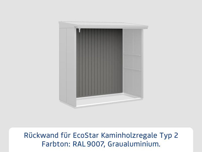 Rückwand EcoStar-Kaminholzregale Typ 2 grau