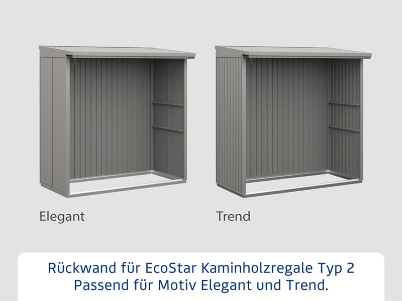 Rückwand EcoStar-Kaminholzregale Typ 2 grau