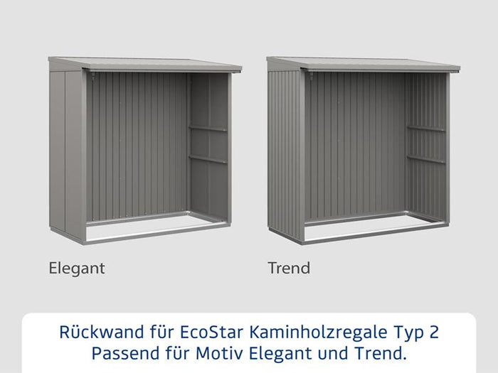 Rückwand EcoStar-Kaminholzregale Typ 2 grau