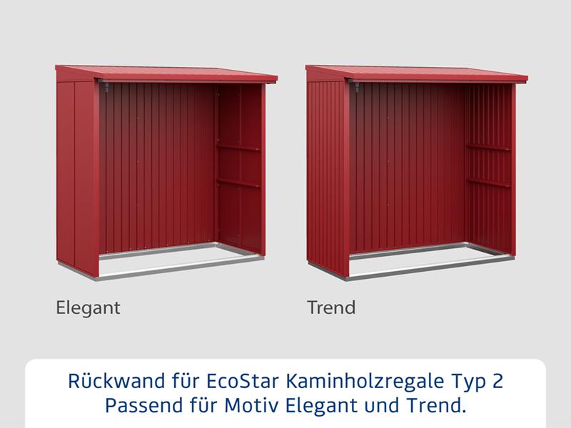 Rückwand EcoStar-Kaminholzregale Typ 2 rot