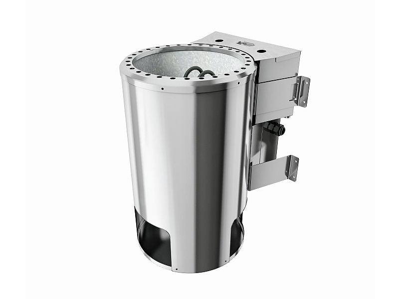 Saja - Karibu Sauna Plug & Play 3,6 kW Bio Ofen, ext. Steuerung - mit Dachkranz - Klarglas Ganzglast