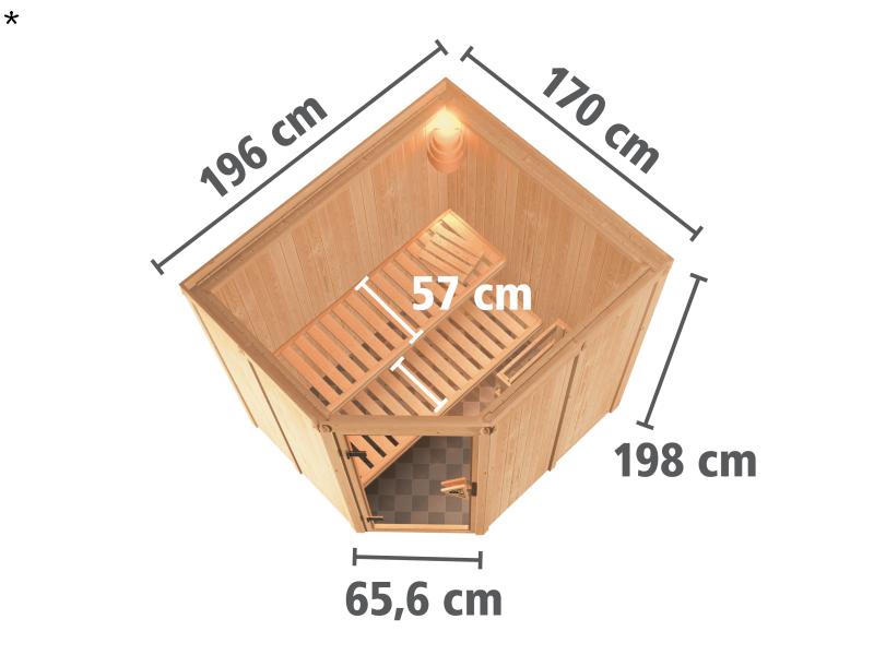 Siirin - Karibu Sauna ohne Ofen - ohne Dachkranz -