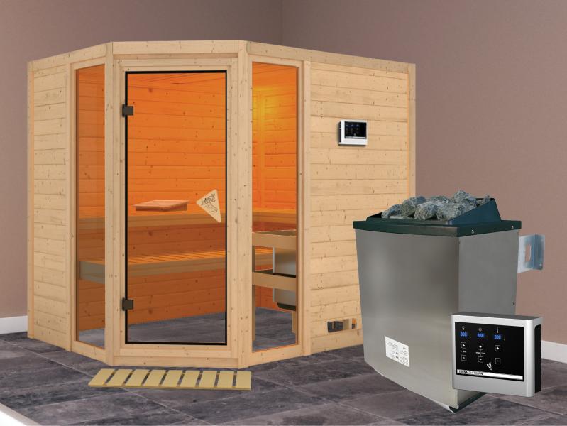 Sinai 3 - Karibu Sauna inkl. 9-kW-Ofen - ohne Dachkranz -