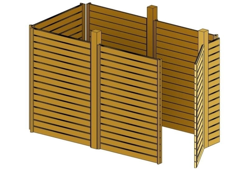 Skan Holz Abstellraum C5 für Carport 573 x 164 cm Profilschalung