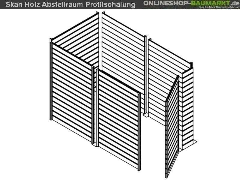 Skan Holz Abstellraum C8 für Carport 275 x 317 cm Profilschalung