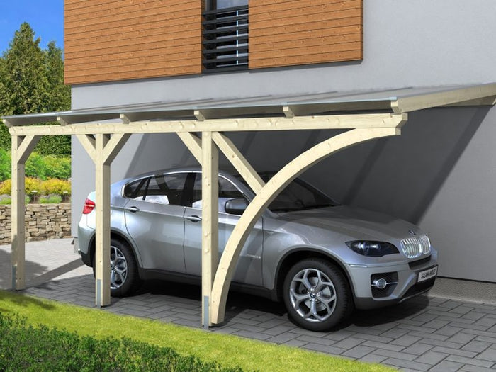 Skan Holz Anlehncarport Eifel naturbelassen