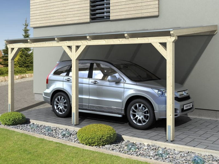 Skan Holz Anlehncarport Vogtland naturbelassen