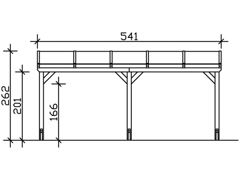 Skan Holz Anlehncarport Vogtland naturbelassen