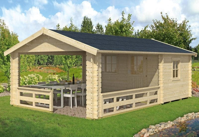 Skan Holz Blockbohlenhaus Alicante Größe 1, 380 x 513 cm