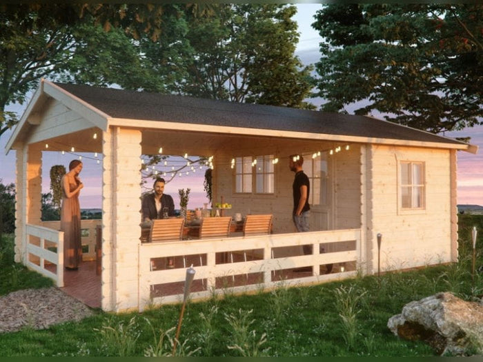 Skan Holz Blockbohlenhaus Alicante Größe 3, 380 x 613 cm