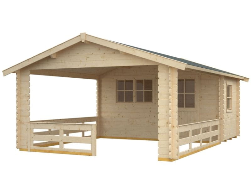 Skan Holz Blockbohlenhaus Alicante Größe 3, 380 x 613 cm