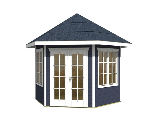 Skan Holz Blockbohlenhaus Almelo in Schiefergrau