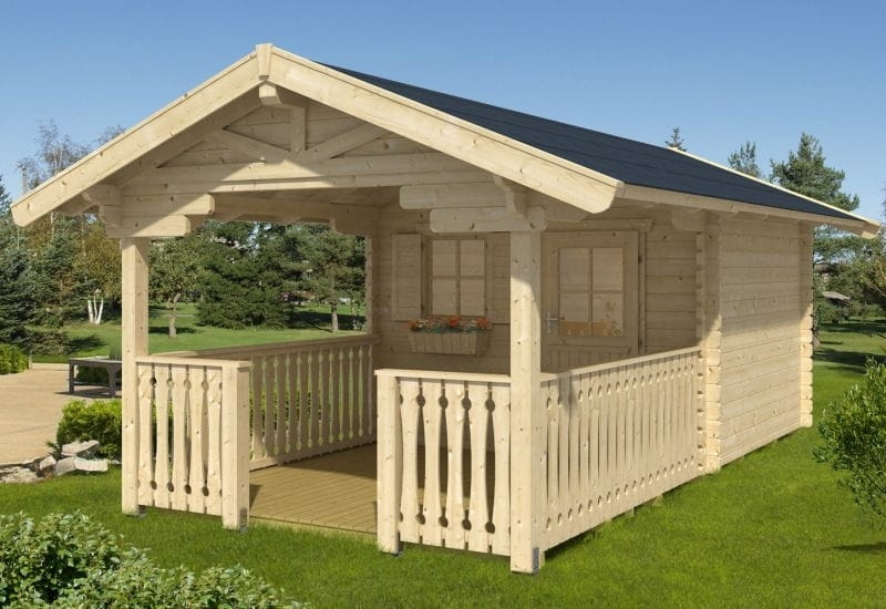 Skan Holz Blockbohlenhaus Arosa Größe 2, 300 x 300 cm