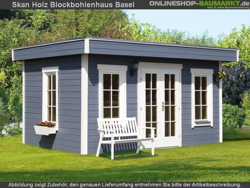 Skan Holz Blockbohlenhaus Basel 1 45plus, 420 x 300 cm