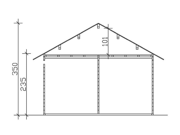 Skan Holz Blockbohlenhaus Bern 2 45plus, 560 x 420 cm