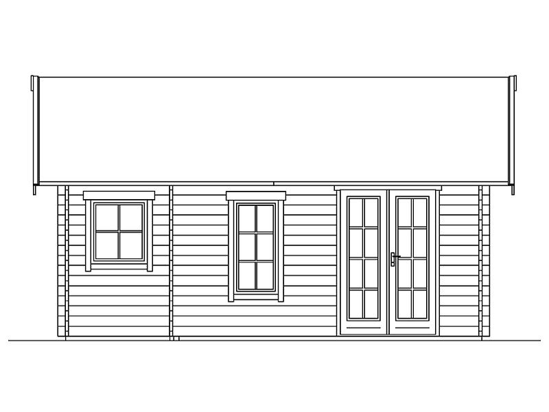 Skan Holz Blockbohlenhaus Bern 2 45plus, 560 x 420 cm