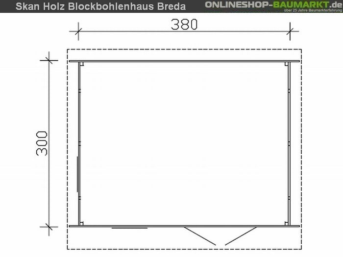 Skan Holz Blockbohlenhaus Breda in schiefergrau, 380 x 300 cm