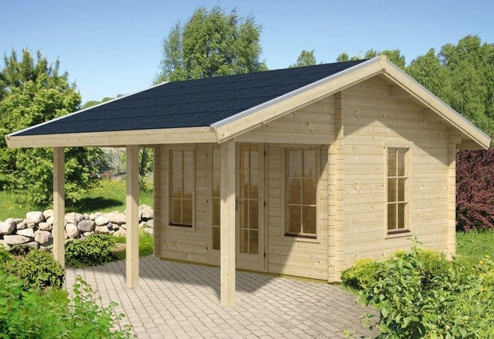 Skan Holz Blockbohlenhaus Calgary 70plus, 380 x 300 cm