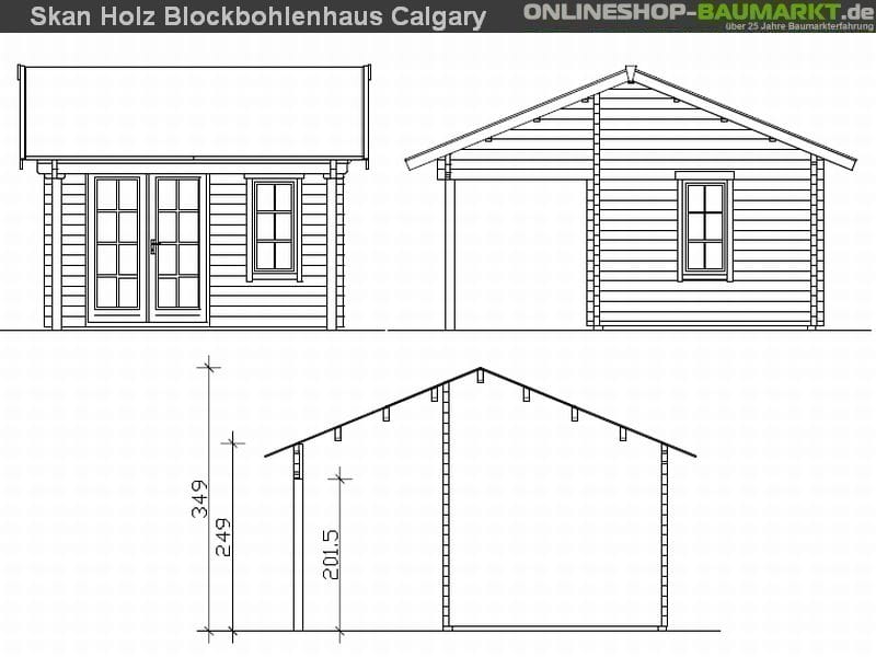 Skan Holz Blockbohlenhaus Calgary 70plus, 380 x 300 cm