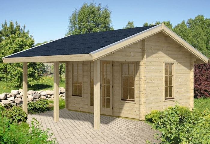 Skan Holz Blockbohlenhaus Calgary 70plus, 380 x 300 cm