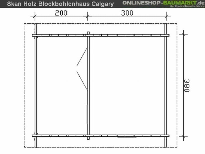 Skan Holz Blockbohlenhaus Calgary 70plus, 380 x 300 cm