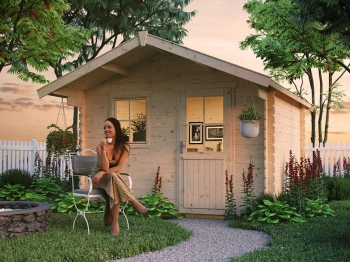 Skan Holz Blockbohlenhaus Como Größe 1, 300 x 200 cm