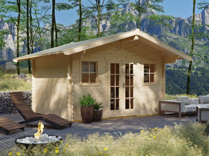 Skan Holz Blockbohlenhaus Davos Größe 1, 380 x 300 cm