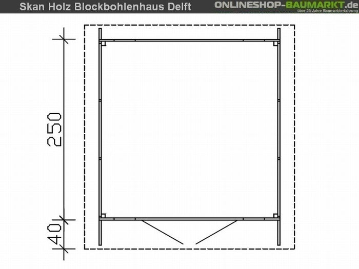 Skan Holz Blockbohlenhaus Delft in schwedenrot, 250 x 250 cm