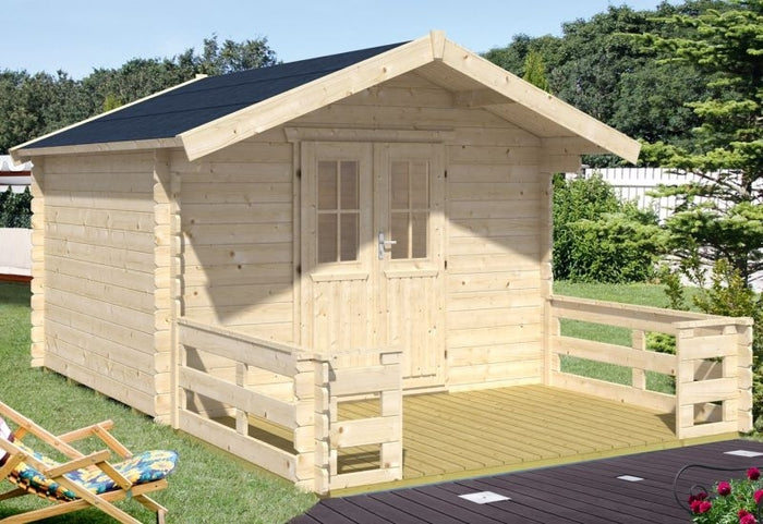 Skan Holz Blockbohlenhaus Faro Größe 1, 300 x 200 cm