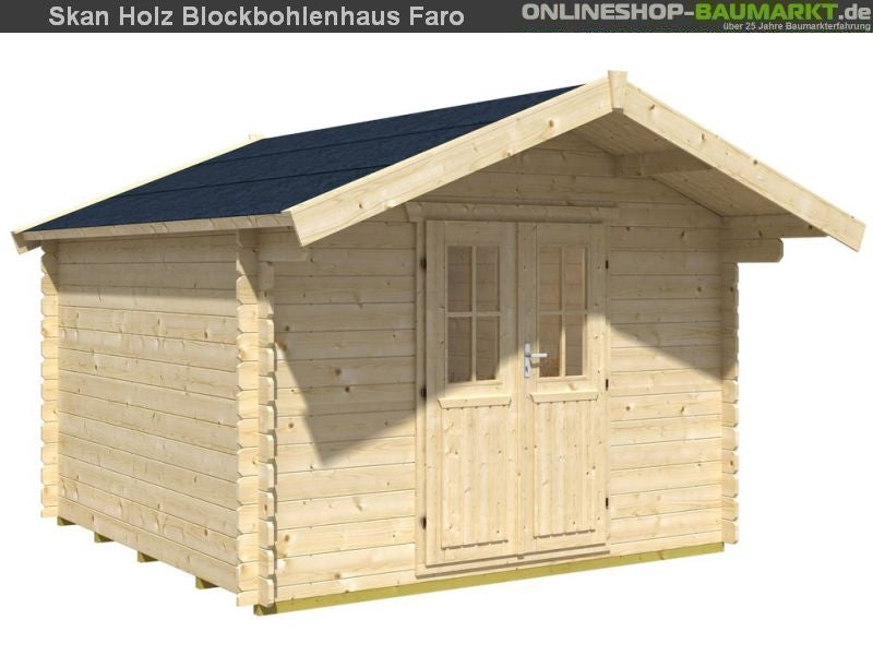 Skan Holz Blockbohlenhaus Faro Größe 1, 300 x 200 cm
