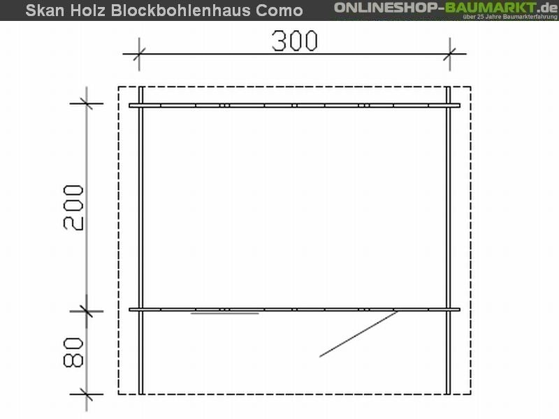 Skan Holz Blockbohlenhaus Faro Größe 1, 300 x 200 cm