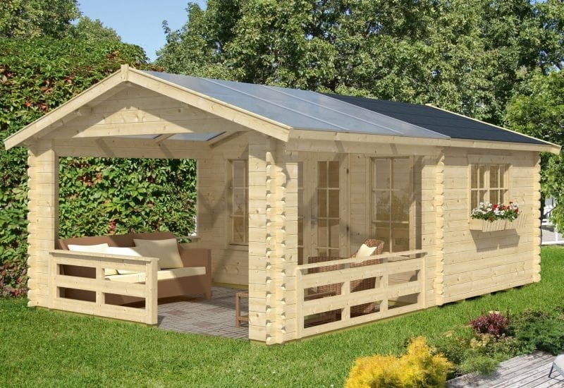 Skan Holz Blockbohlenhaus Holmestrand, 380 x 610 cm